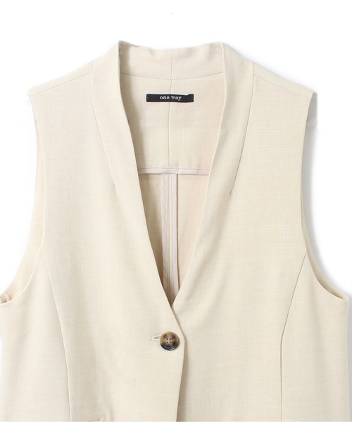 one way（ワンウェイ）の「【oneway】ノーカラーロングベスト（その他アウター・レディース・ブラック/ベージュ・FREE）」の8枚目の写真