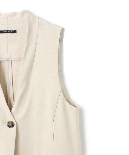one way（ワンウェイ）の「【oneway】ノーカラーロングベスト（その他アウター・レディース・ブラック/ベージュ・FREE）」の9枚目の写真