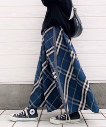 Q | サイドライン メモリーチェックボリュームスカート(スカート)