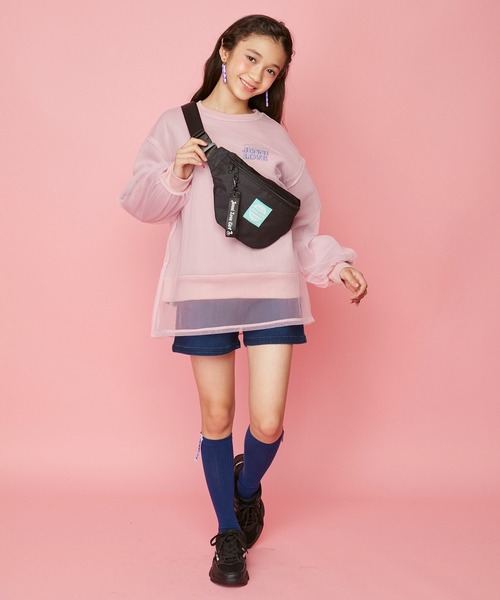 JENNI love（ジェニィラブ）の「フロントリングZIPデニムショーパン（デニムパンツ・キッズ・ネイビー/ブルー・150cm/160cm/130cm/140cm）」の4枚目の写真