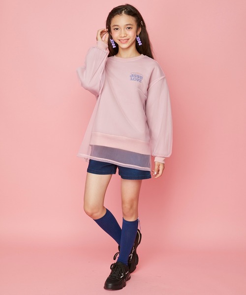 JENNI love（ジェニィラブ）の「フロントリングZIPデニムショーパン（デニムパンツ・キッズ・ネイビー/ブルー・150cm/160cm/130cm/140cm）」の5枚目の写真