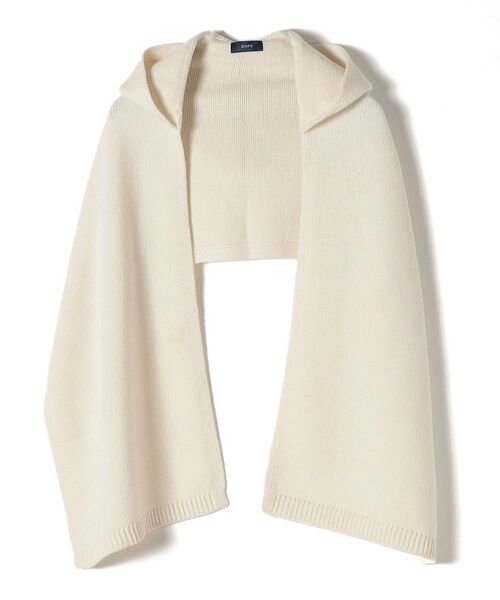 SHIPS（シップス）の「〈手洗い可能〉フードマフラー◆（マフラー・レディース・ブラック/ナチュラル・ONE SIZE）」の10枚目の写真