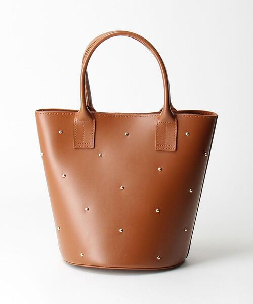 closet story（クローゼットストーリー）の「＜closet story（クローゼットストーリー）＞スタッズ バケツトートバッグ（トートバッグ・レディース・ブラック/ダークブラウン・FREE）」の2枚目の写真