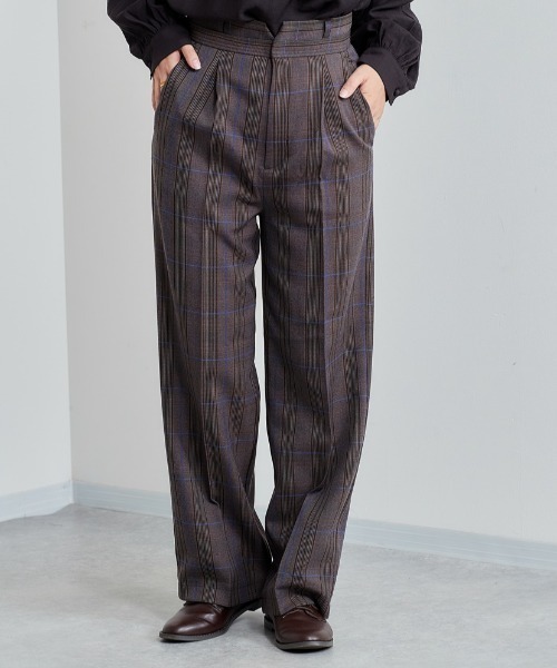 cepo（セポ）の「センタープレスチェックトラウザー（その他パンツ・レディース・ブラウン系/チャコールグレー/グレー系・S/M）」の2枚目の写真