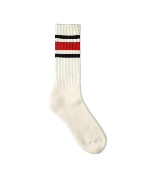 decka Quality socks(デカクオリティソックス)の「decka 80's Skater Socks デカ スケーターソックス リブ ラインソックス レディース(ソックス/靴下・レディース・レッド/イエロー/グリーン・FREE)」の5枚目の写真