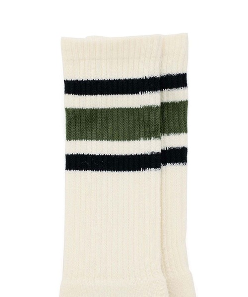 decka Quality socks(デカクオリティソックス)の「decka 80's Skater Socks デカ スケーターソックス リブ ラインソックス レディース(ソックス/靴下・レディース・レッド/イエロー/グリーン・FREE)」の10枚目の写真