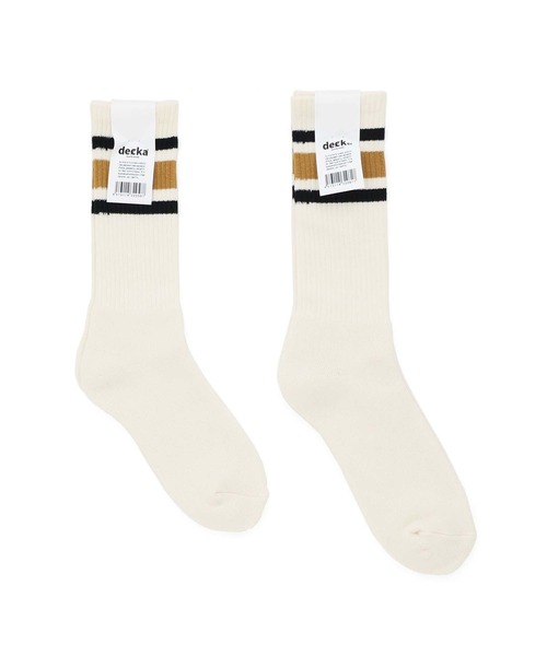 decka Quality socks(デカクオリティソックス)の「decka 80's Skater Socks デカ スケーターソックス リブ ラインソックス レディース(ソックス/靴下・レディース・レッド/イエロー/グリーン・FREE)」の12枚目の写真