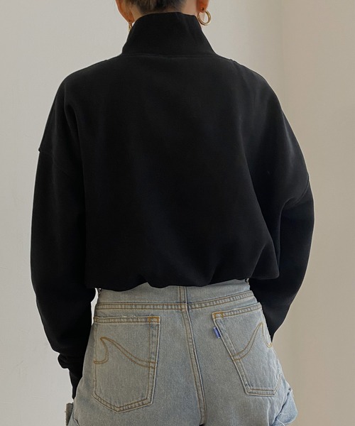 Avvenente（アベネンテ）の「【Avvenente】ハイネックショートスウェット（Tシャツ/カットソー・レディース・オフホワイト/ブラック/ベージュ・FREE）」の11枚目の写真