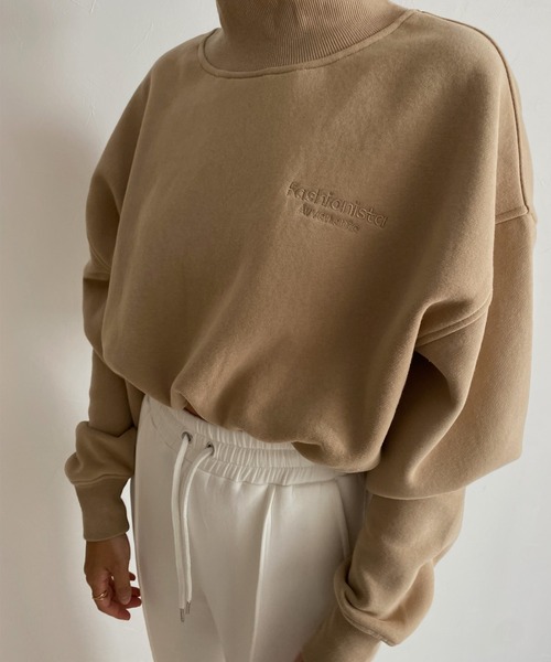 Avvenente（アベネンテ）の「【Avvenente】ハイネックショートスウェット（Tシャツ/カットソー・レディース・オフホワイト/ブラック/ベージュ・FREE）」の14枚目の写真