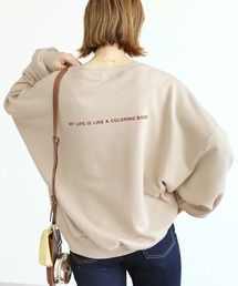 reca | 裏起毛フロッキーバックプリントオーバーサイズスウェット(スウェット)