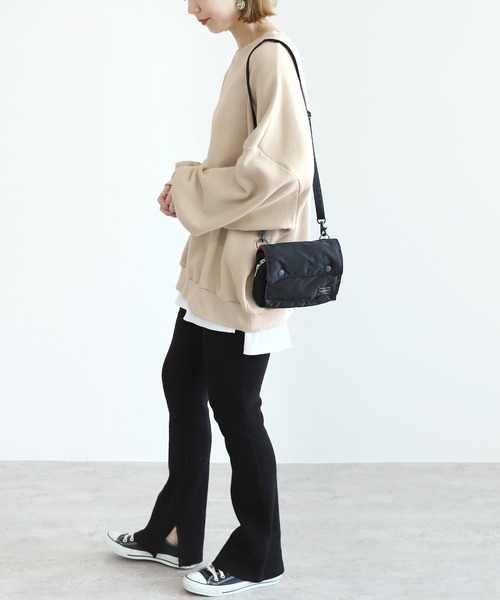 reca（レカ）の「裏起毛フロッキーバックプリントビッグスウェット（スウェット・レディース・ライトベージュ/グレイッシュベージュ・M）」の12枚目の写真