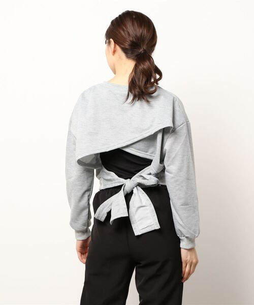 LUGG NAGG（ラグナグ）の「バックリボントップス（Tシャツ/カットソー・レディース・グレー/オフホワイト/ブラック・L/M/XL）」の5枚目の写真