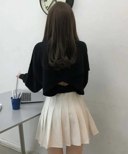 LUGG NAGG（ラグナグ）の「バックリボントップス（Tシャツ/カットソー・レディース・グレー/オフホワイト/ブラック・L/M/XL）」の6枚目の写真