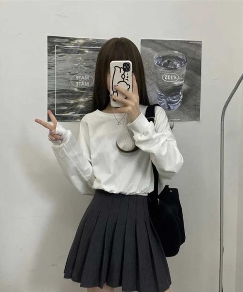 LUGG NAGG（ラグナグ）の「バックリボントップス（Tシャツ/カットソー・レディース・グレー/オフホワイト/ブラック・L/M/XL）」の13枚目の写真
