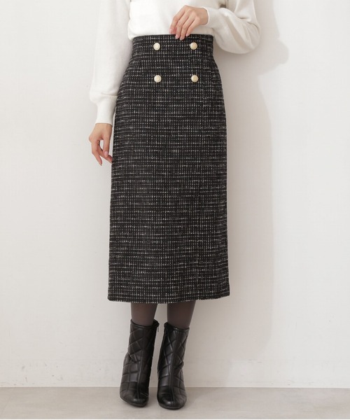 PROPORTION BODY DRESSING(プロポーションボディドレッシング)の「ツイードタイトスカート / 1212120004(スカート・レディース・ベージュ/ブラック/パープル・MEDIUM/SMALL)」の7枚目の写真