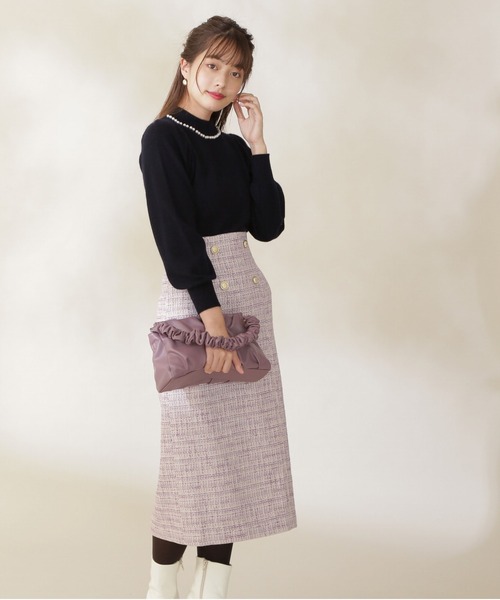 PROPORTION BODY DRESSING(プロポーションボディドレッシング)の「ツイードタイトスカート / 1212120004(スカート・レディース・ベージュ/ブラック/パープル・MEDIUM/SMALL)」の17枚目の写真