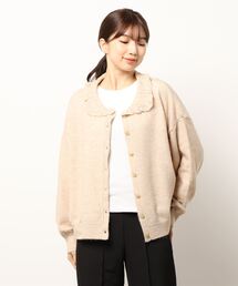 Samansa Mos2 | フリル襟付ニットカーディガン(カーディガン/ボレロ)