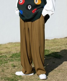 センタープレスワイドカラースラックス