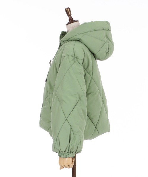 axes femme（アクシーズファム）の「ダイヤキルト中綿コート（ダウンジャケット/コート・レディース・ベージュ/ブラック/ミント・MEDIUM）」の16枚目の写真