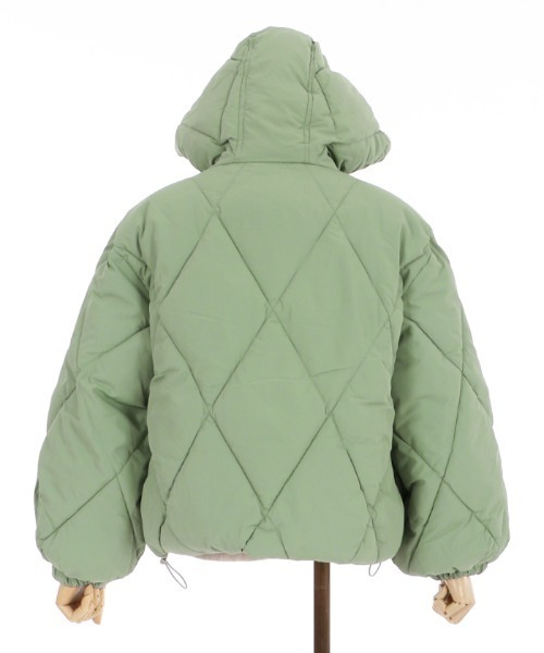 axes femme（アクシーズファム）の「ダイヤキルト中綿コート（ダウンジャケット/コート・レディース・ベージュ/ブラック/ミント・MEDIUM）」の11枚目の写真