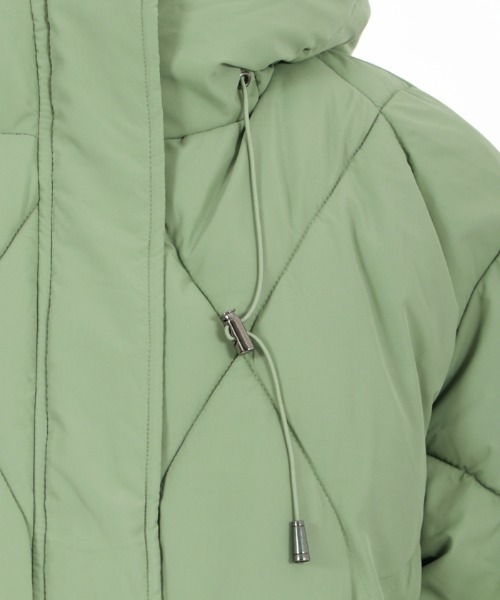 axes femme（アクシーズファム）の「ダイヤキルト中綿コート（ダウンジャケット/コート・レディース・ベージュ/ブラック/ミント・MEDIUM）」の10枚目の写真