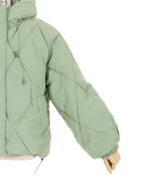 axes femme（アクシーズファム）の「ダイヤキルト中綿コート（ダウンジャケット/コート・レディース・ベージュ/ブラック/ミント・MEDIUM）」の8枚目の写真