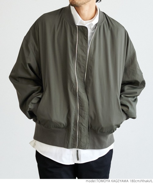 coca（coca）（コカ）の「メンズ ナイロンツイルMA-1（MA-1・メンズ・ブラック/カーキ・M/L）」の3枚目の写真