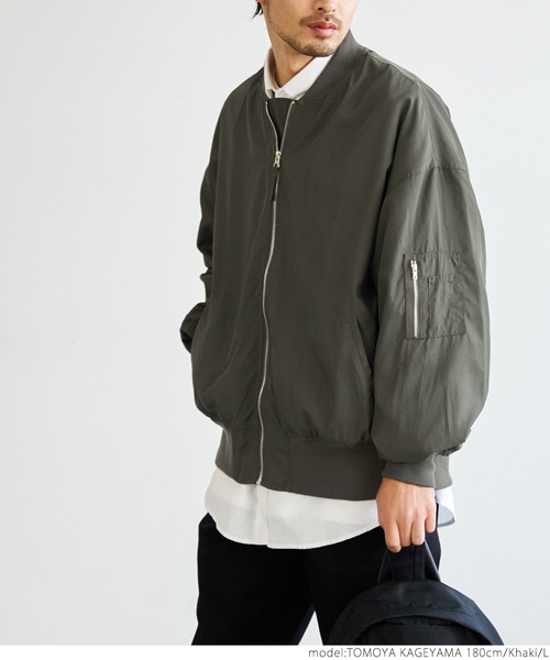 coca（coca）（コカ）の「メンズ ナイロンツイルMA-1（MA-1・メンズ・ブラック/カーキ・M/L）」の13枚目の写真