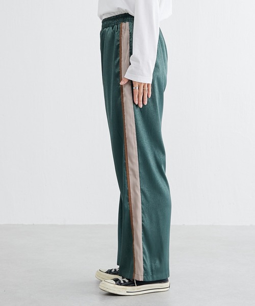 BONbazaar（ボンバザール）の「サテンジャガードライン入りパンツ（その他パンツ・レディース・ブラック/グリーン・FREE）」の16枚目の写真