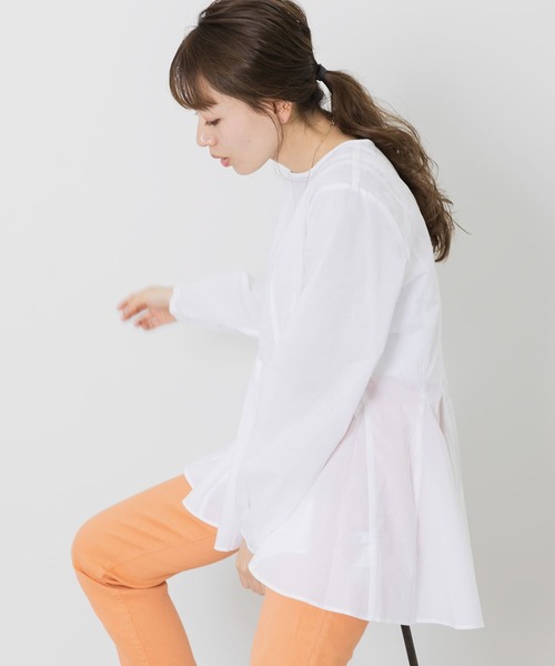 URBAN RESEARCH Sonny Label（アーバンリサーチサニーレーベル）の「コットンローンマチフレアブラウス（シャツ/ブラウス・レディース・オフホワイト/ブラック/カーキ/イエロー・FREE）」の18枚目の写真