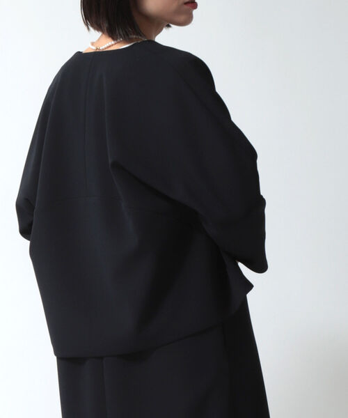 売約済み　専用☆洗えるフォーマル ノーリーズ　 ニットジョーゼットジャケット NOLLEY'S（ノーリーズ）の「ニットジョーゼットノーカラー