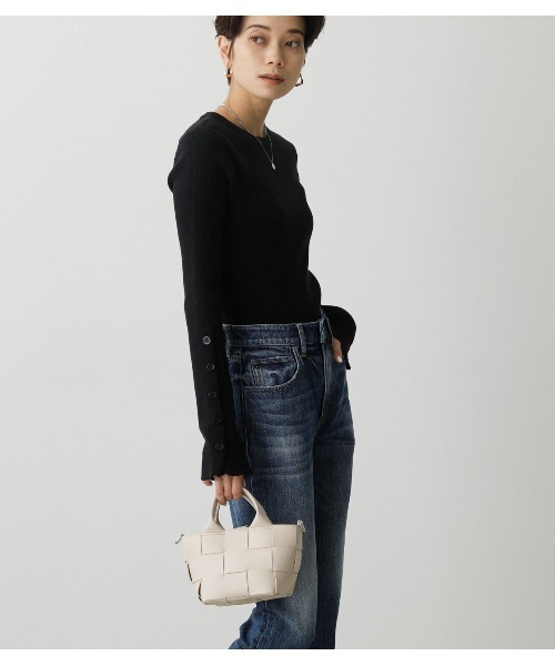 AZUL by moussy（アズールバイマウジー）の「INTRECCIATO BAG/イントレチャートバッグ（ショルダーバッグ・レディース・グリーン/ブラック/アイボリー・FREE）」の9枚目の写真
