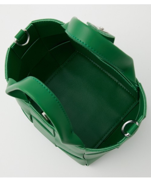 AZUL by moussy（アズールバイマウジー）の「INTRECCIATO BAG/イントレチャートバッグ（ショルダーバッグ・レディース・グリーン/ブラック/アイボリー・FREE）」の20枚目の写真