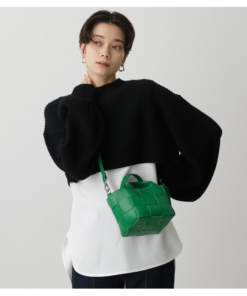 AZUL by moussy（アズールバイマウジー）の「INTRECCIATO BAG/イントレチャートバッグ（ショルダーバッグ・レディース・グリーン/ブラック/アイボリー・FREE）」の21枚目の写真