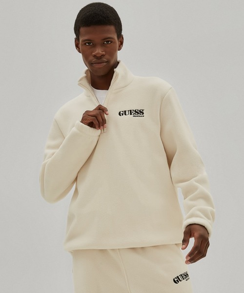 Guess(ゲス)の「GUESS Originals Half-Zip Pullover(スウェット・メンズ・ホワイト/ブラック・MEDIUM/LARGE/SMALL/X-LARGE)」の2枚目の写真