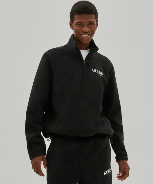 Guess(ゲス)の「GUESS Originals Half-Zip Pullover(スウェット・メンズ・ホワイト/ブラック・MEDIUM/LARGE/SMALL/X-LARGE)」の1枚目の写真