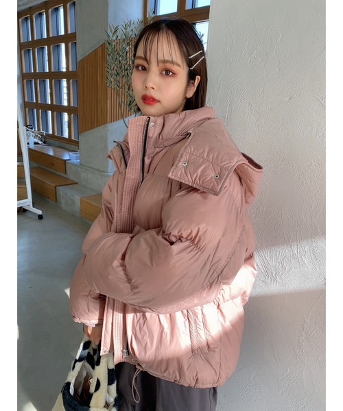 JUMELLE(ジュメロ)の「ロゴ刺繍中綿ジャケット(ダウンジャケット/コート・レディース・ピンク/アイボリー・FREE)」の17枚目の写真