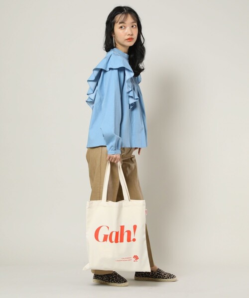 FREAK'S STORE(フリークスストア)の「Lisa Says Gah/リサ セイ ガウ GAH TOTE/ガートート(ロゴトートバッグ)(トートバッグ・レディース・ピンク/ナチュラル・ONE SIZE)」の3枚目の写真