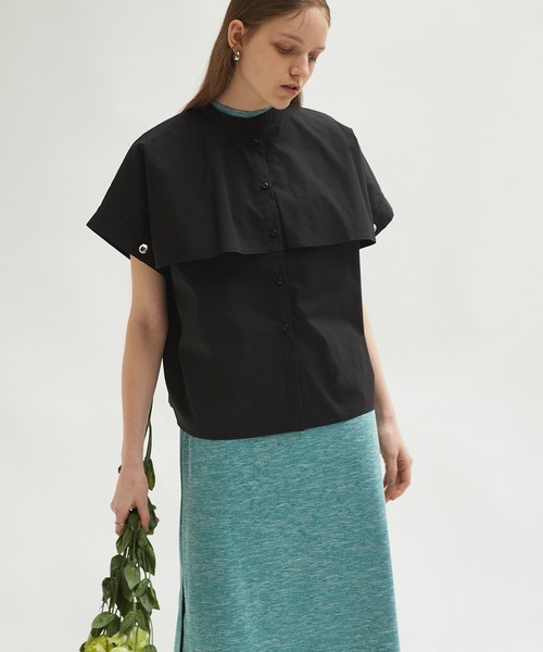Keeepy(キーピー)の「【Keeepy】short sleeve button design oversized shirt(シャツ/ブラウス・レディース・ホワイト/ブラック・FREE)」の2枚目の写真