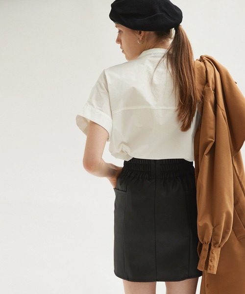 Keeepy(キーピー)の「【Keeepy】short sleeve button design oversized shirt(シャツ/ブラウス・レディース・ホワイト/ブラック・FREE)」の5枚目の写真