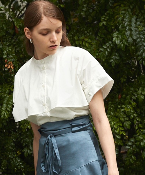 Keeepy(キーピー)の「【Keeepy】short sleeve button design oversized shirt(シャツ/ブラウス・レディース・ホワイト/ブラック・FREE)」の8枚目の写真