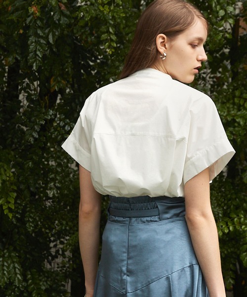 Keeepy(キーピー)の「【Keeepy】short sleeve button design oversized shirt(シャツ/ブラウス・レディース・ホワイト/ブラック・FREE)」の9枚目の写真