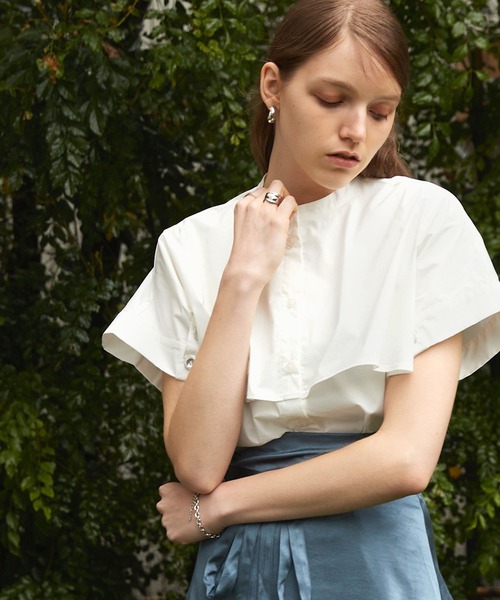 Keeepy(キーピー)の「【Keeepy】short sleeve button design oversized shirt(シャツ/ブラウス・レディース・ホワイト/ブラック・FREE)」の13枚目の写真