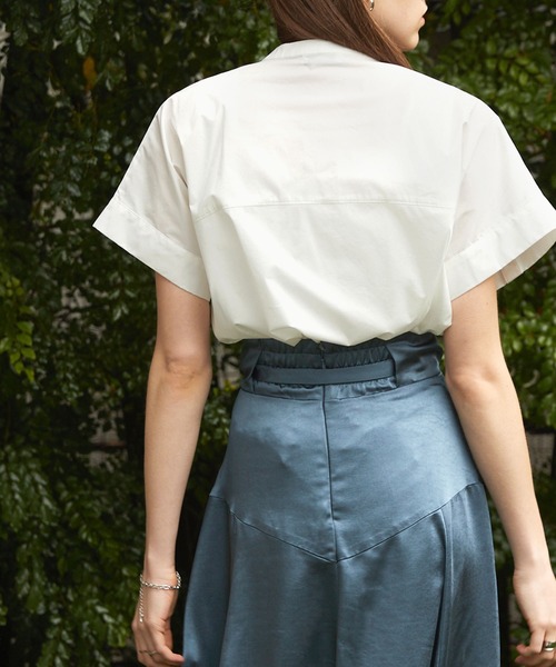 Keeepy(キーピー)の「【Keeepy】short sleeve button design oversized shirt(シャツ/ブラウス・レディース・ホワイト/ブラック・FREE)」の14枚目の写真