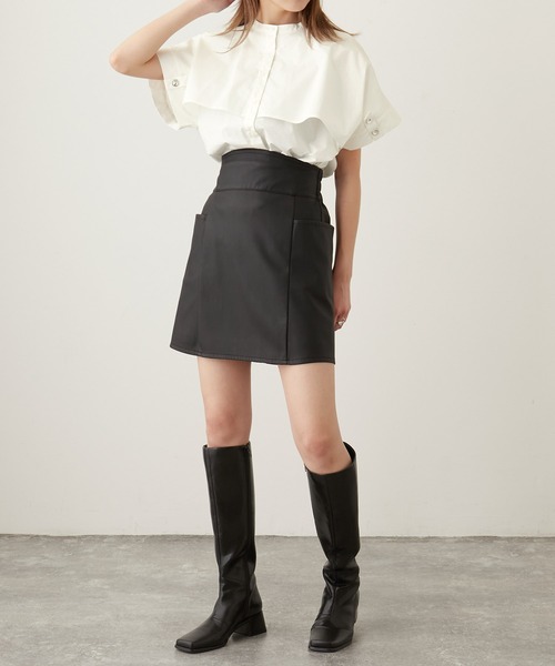 Keeepy(キーピー)の「【Keeepy】short sleeve button design oversized shirt(シャツ/ブラウス・レディース・ホワイト/ブラック・FREE)」の15枚目の写真