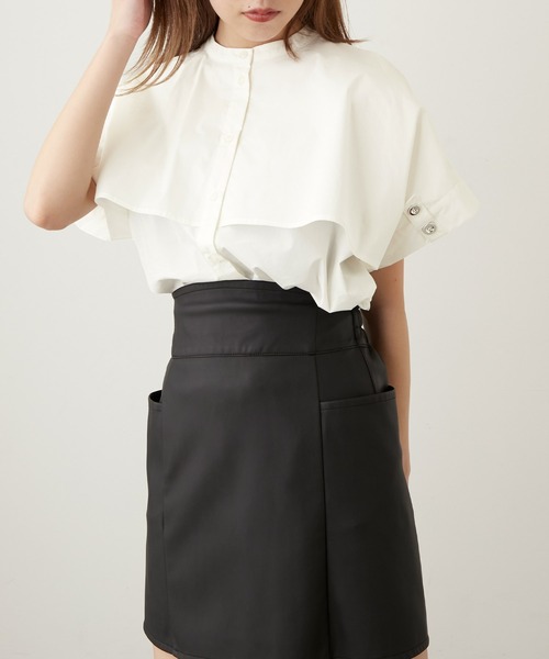 Keeepy(キーピー)の「【Keeepy】short sleeve button design oversized shirt(シャツ/ブラウス・レディース・ホワイト/ブラック・FREE)」の18枚目の写真
