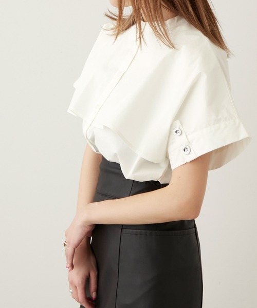 Keeepy(キーピー)の「【Keeepy】short sleeve button design oversized shirt(シャツ/ブラウス・レディース・ホワイト/ブラック・FREE)」の19枚目の写真
