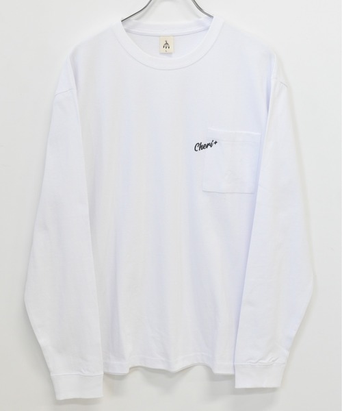 TRAP/U (トラップユー)の「胸ポケット ワンポイント 刺繍 コットン 天竺 ロングTシャツ(Tシャツ/カットソー・メンズ・ブラック/ホワイト/グリーン系その他・L/M)」の4枚目の写真