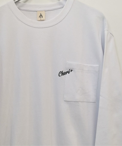 TRAP/U (トラップユー)の「胸ポケット ワンポイント 刺繍 コットン 天竺 ロングTシャツ(Tシャツ/カットソー・メンズ・ブラック/ホワイト/グリーン系その他・L/M)」の7枚目の写真