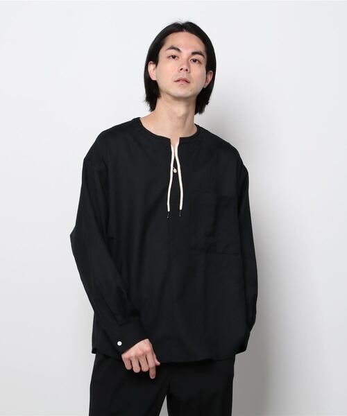 KURO（クロ）の「【KURO】T/W PULLOVER SHIRT（シャツ/ブラウス・メンズ・カーキ/ブラック・SMALL/MEDIUM）」の2枚目の写真